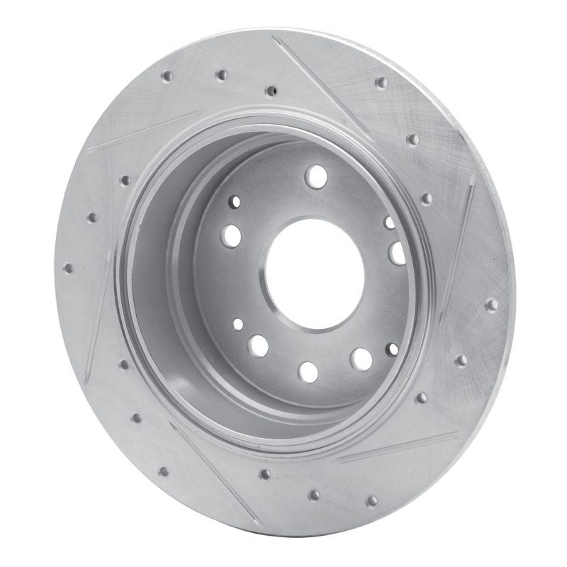 Acura CL Brake Rotor (1) - Rear Left - R1 Concepts - Drilled & Slotted - Silver - `01-`03